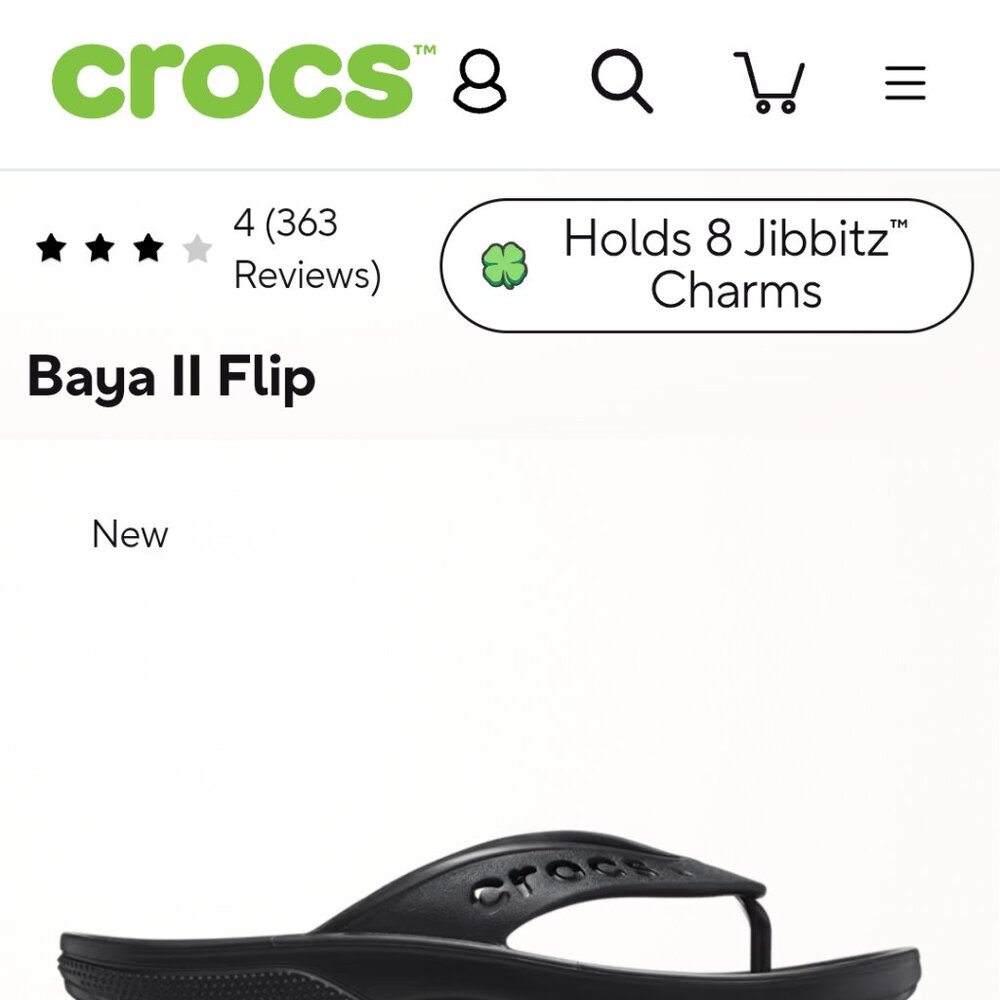 CROCS Black Women's Cushioned Flip Sandals - Picture 2 of 4